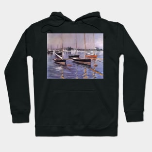 boats on the seine at argenteuil - Gustave Caillebotte Hoodie